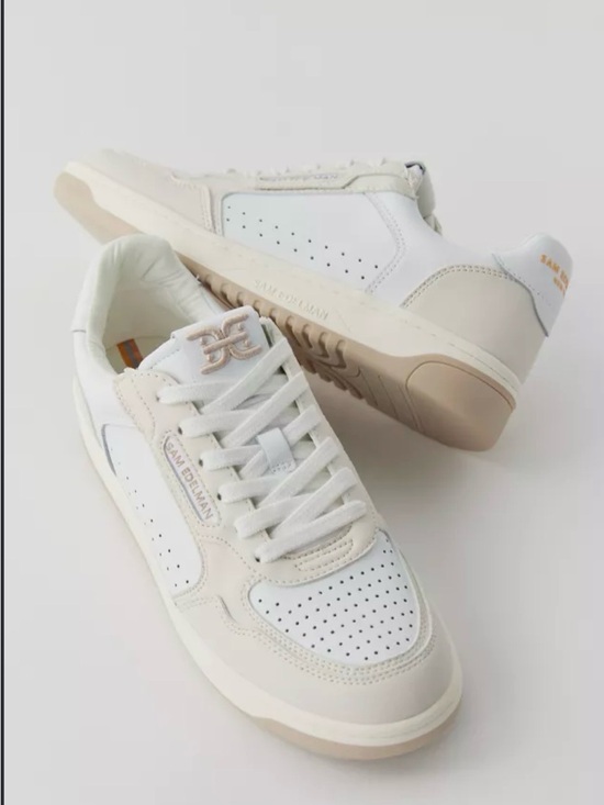 Sam Edelman Shoes - Sam Edelman Women’s Harper White & Cream Leather Low-Top Sneakers